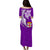 Fiji Tapa Pattern With Plumeria Tribal Purple Puletasi Dress - LT12 - Polynesian Pride