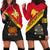 (Custom Personalised) Papua New Guinea Rugby Hoodie Dress The Kumuls PNG LT13 Women Red - Polynesian Pride