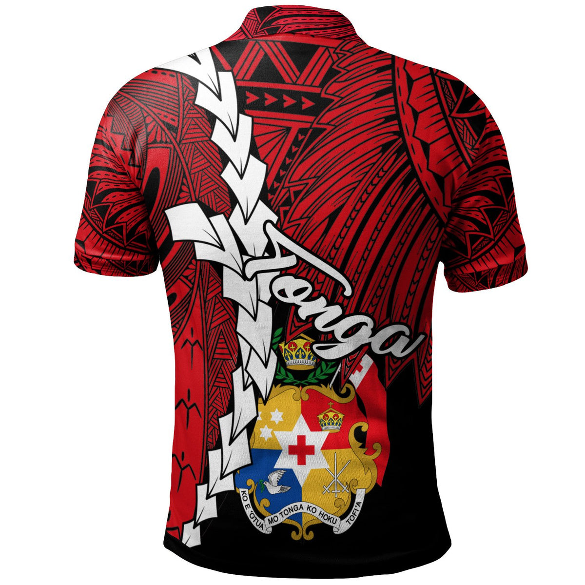 Tonga Polynesian Polo Shirt Tribal Wave Tattoo Flag Color - Polynesian Pride
