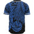 Tahiti Polynesian Baseball Shirt - Tribal Wave Tattoo Blue - Polynesian Pride
