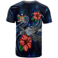 Fiji Polynesian T Shirt Blue Turtle Hibiscus - Polynesian Pride