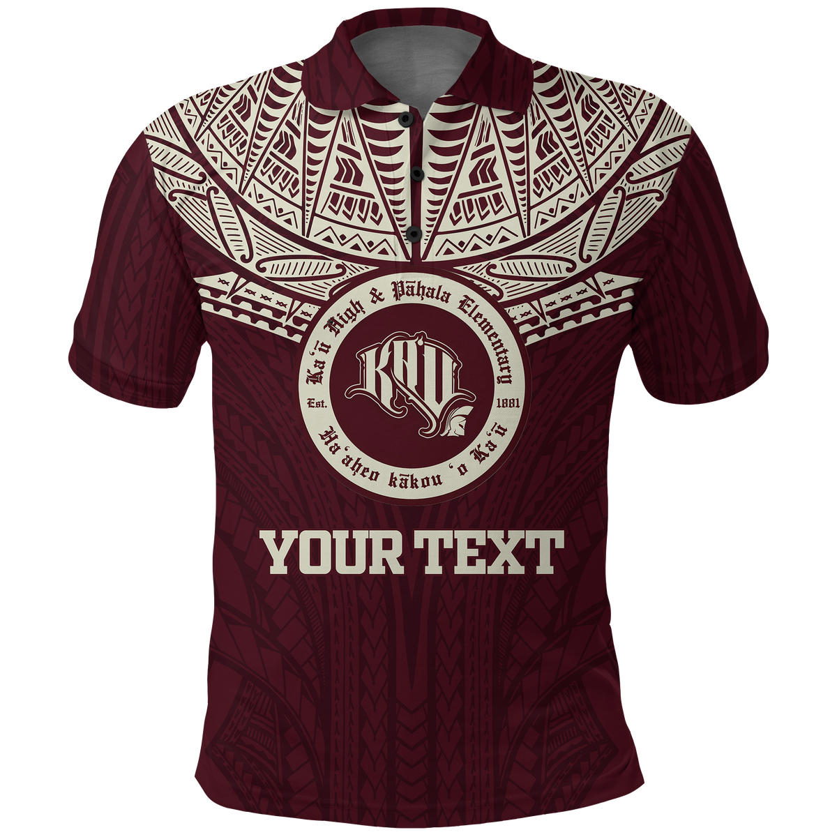 Custom Hawaii Kau High and Pahala Elementary School Pride Polo Shirt LT12 Unisex Red - Polynesian Pride
