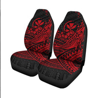 Hawaii Humpback Whale With Hibiscus Tribal Red Car Seat Covers - LT12 - Polynesian Pride