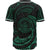 Palau Polynesian Custom Personalised Baseball Shirt - Green Tribal Wave - Polynesian Pride