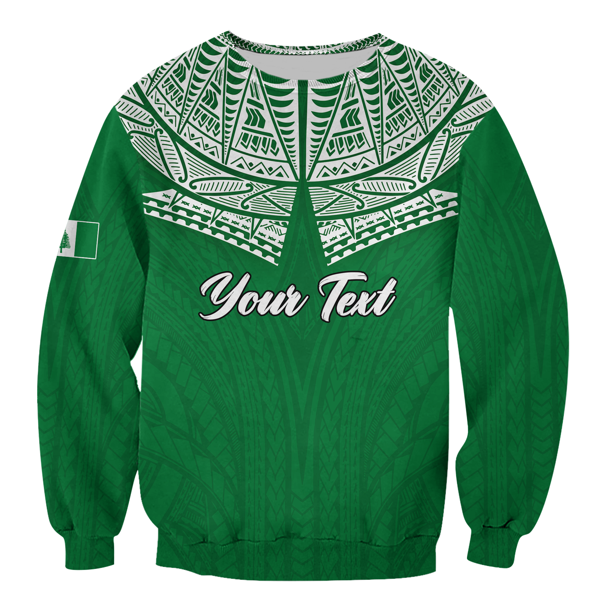 (Custom Personalised) Norfolk Islands Pine Tree Sweatshirt - LT12 Unisex Green - Polynesian Pride