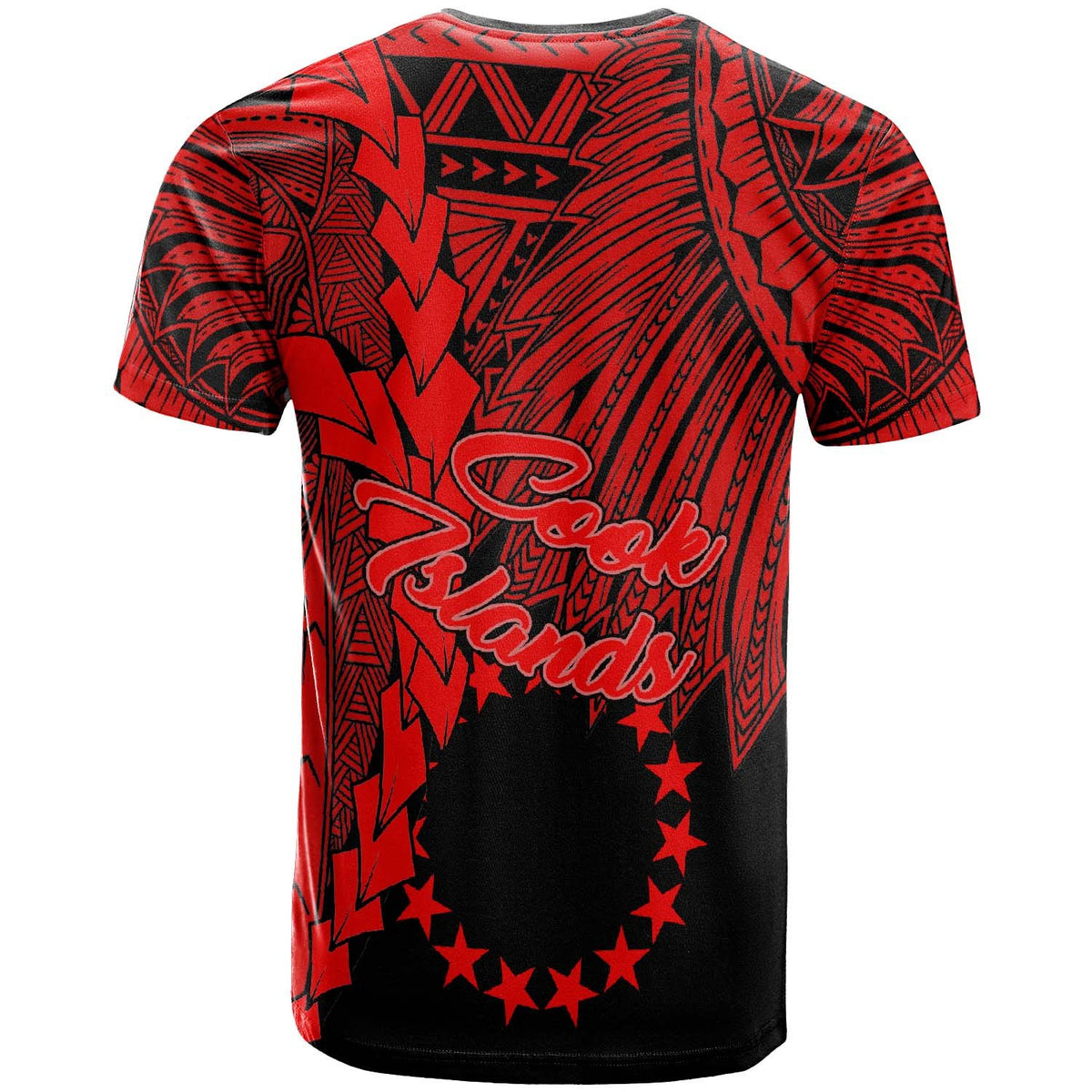 Cook Islands T Shirt Tribal Wave Tattoo Red - Polynesian Pride