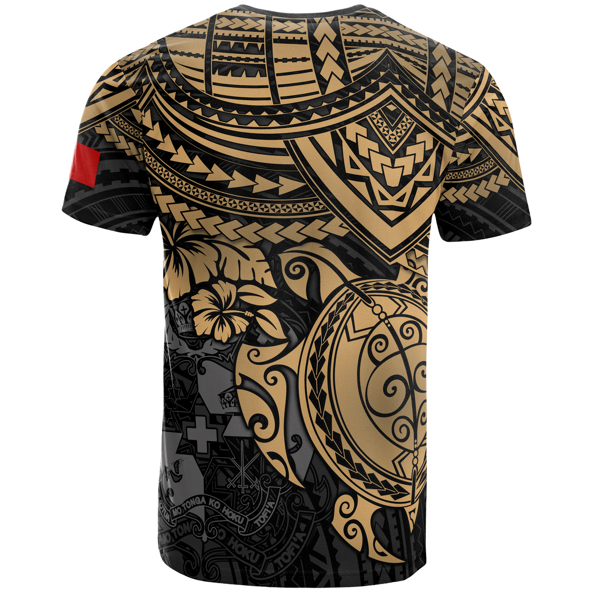 Tonga T Shirt Tonga Coat of Arms Polynesian Golden Turtle Hibiscus - Polynesian Pride
