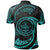 Palau Polynesian Polo Shirt Neon Blue Tribal Wave - Polynesian Pride