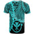 Hawaii Polynesian Custom T Shirt Tribal Wave Tattoo Neon Blue - Polynesian Pride