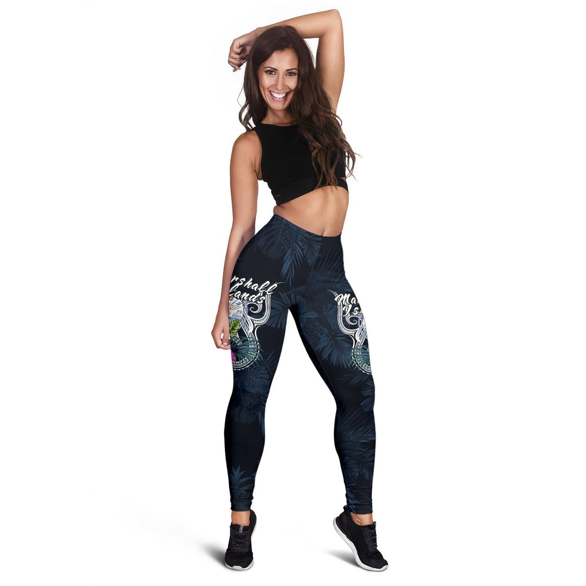 Marshall Islands Polynesian Women's Leggings - Tropical Flower - Polynesian Pride
