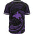 Papua New Guinea Polynesian Custom Personalised Baseball Shirt - Purple Tribal Wave - Polynesian Pride