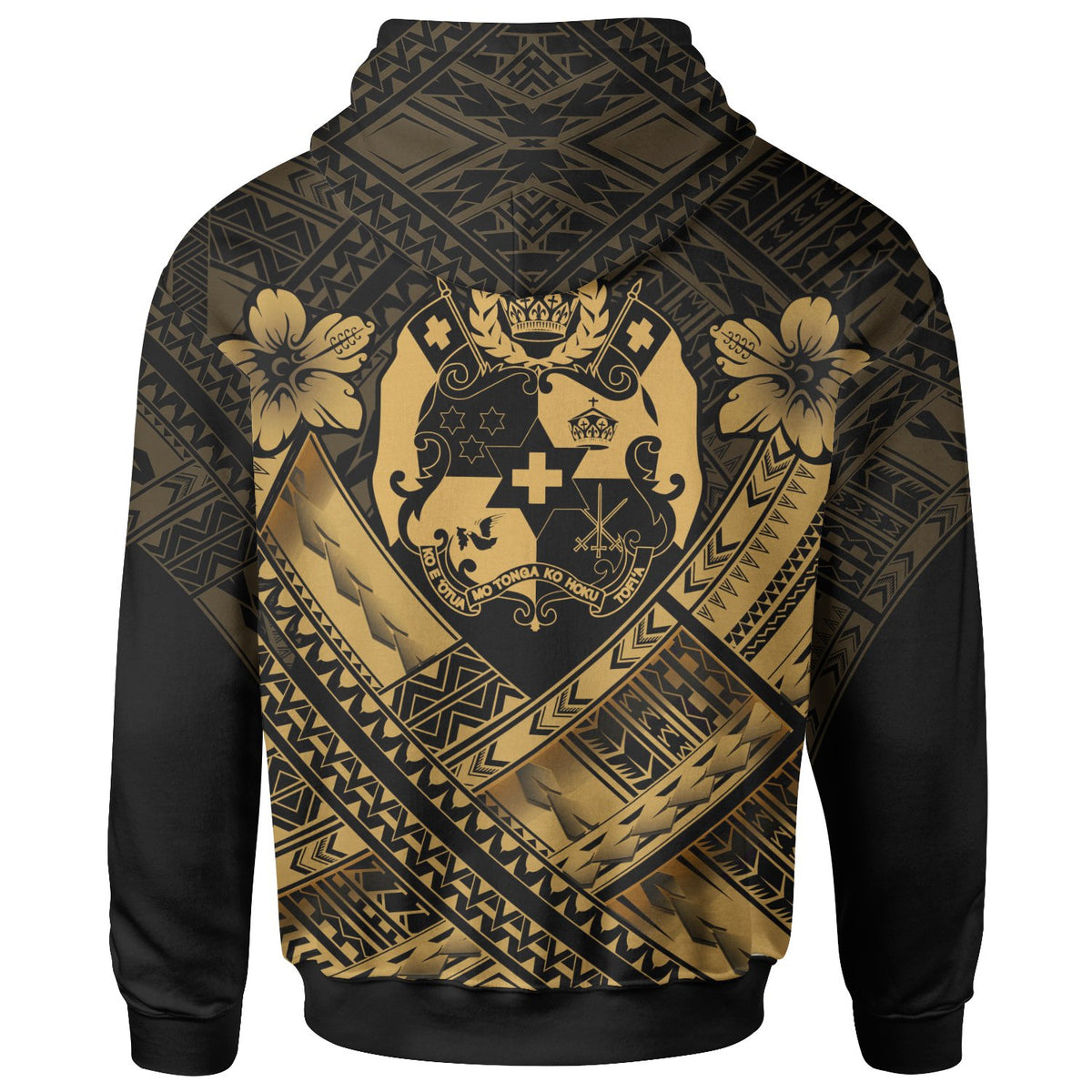 Tonga Polynesian Zip up Hoodie Tonga Gold Seal Camisole Hibiscus Style - Polynesian Pride