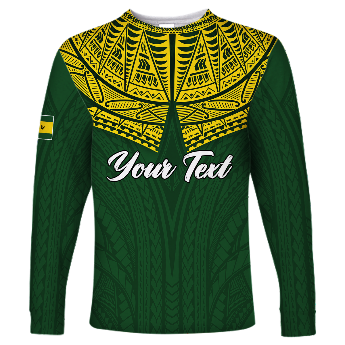 (Custom Personalised) Society Islands Pride Long Sleeve Shirt - LT12 Unisex Green - Polynesian Pride