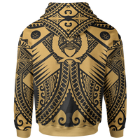 Pohnpei Zip up Hoodie Gold Seal with Polynesian Tattoo - Polynesian Pride