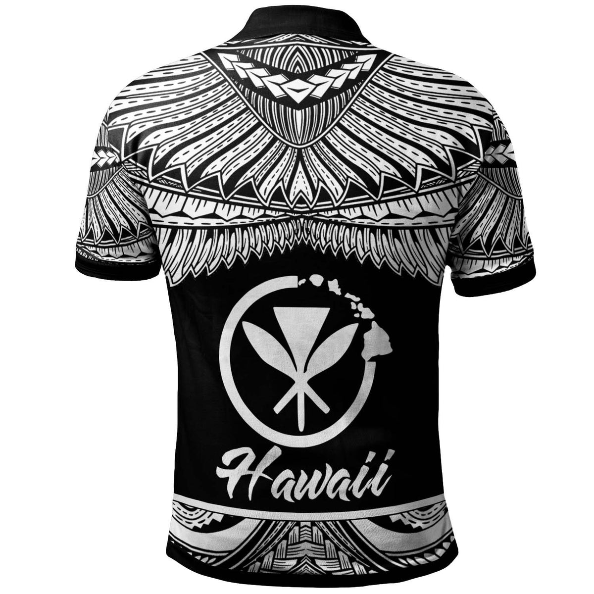 Hawaii Custom Polo Shirt Polynesian Tattoo White Version - Polynesian Pride
