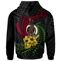 Vanuatu Hoodie Flag Spiral Pattern Hibiscus - Polynesian Pride