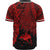 Papua New Guinea Polynesian Baseball Shirt - Tribal Wave Tattoo Red - Polynesian Pride