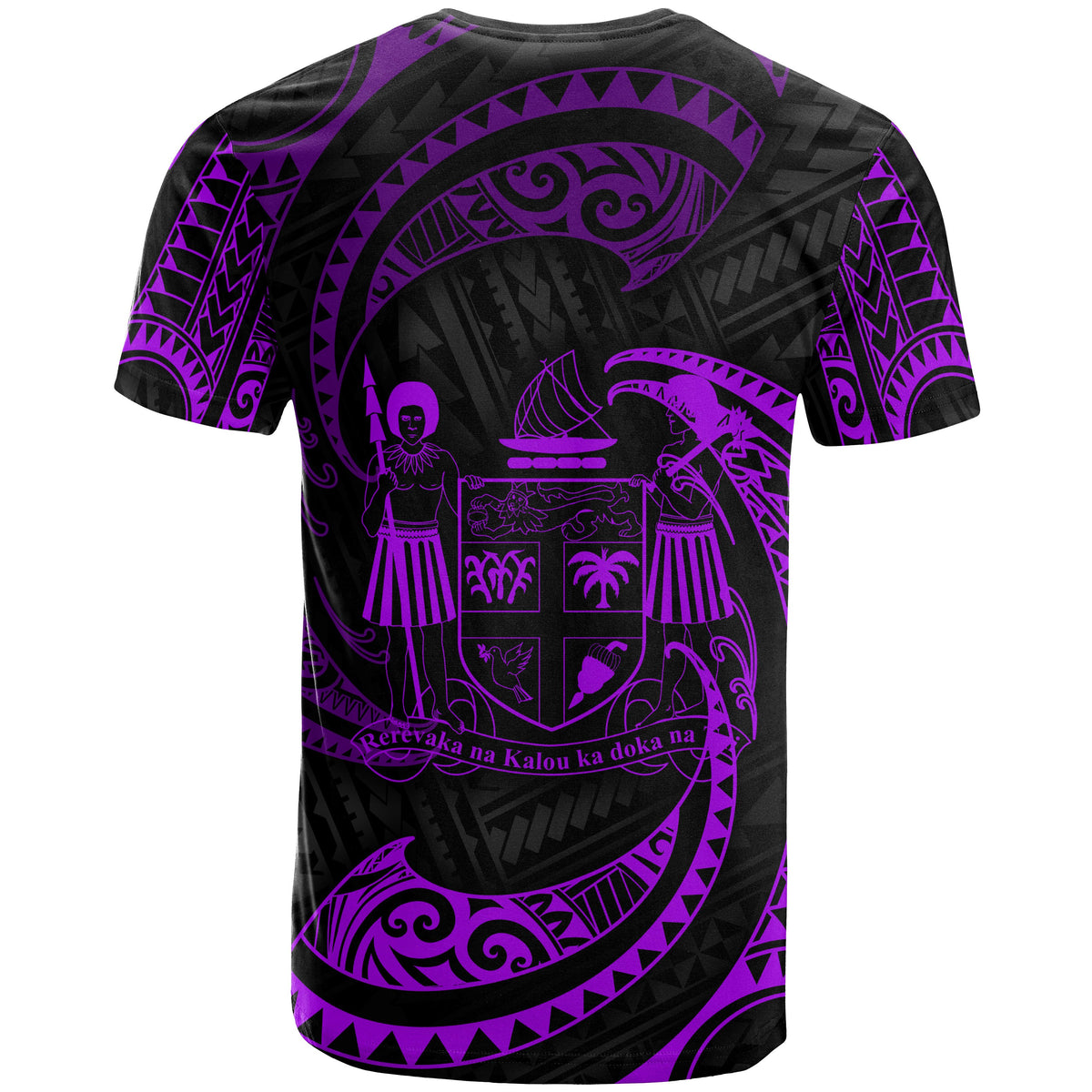 Fiji Polynesian Custom T Shirt Purple Tribal Wave - Polynesian Pride