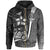 Guam Polynesian Zip up Hoodie White Turtle with Hook Unisex WHITE - Polynesian Pride