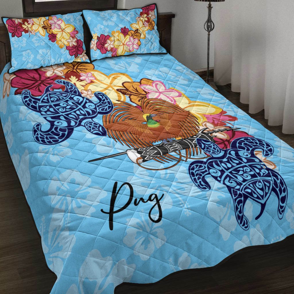 Papua New Guinea Quilt Bed Set - Tropical Style Blue - Polynesian Pride