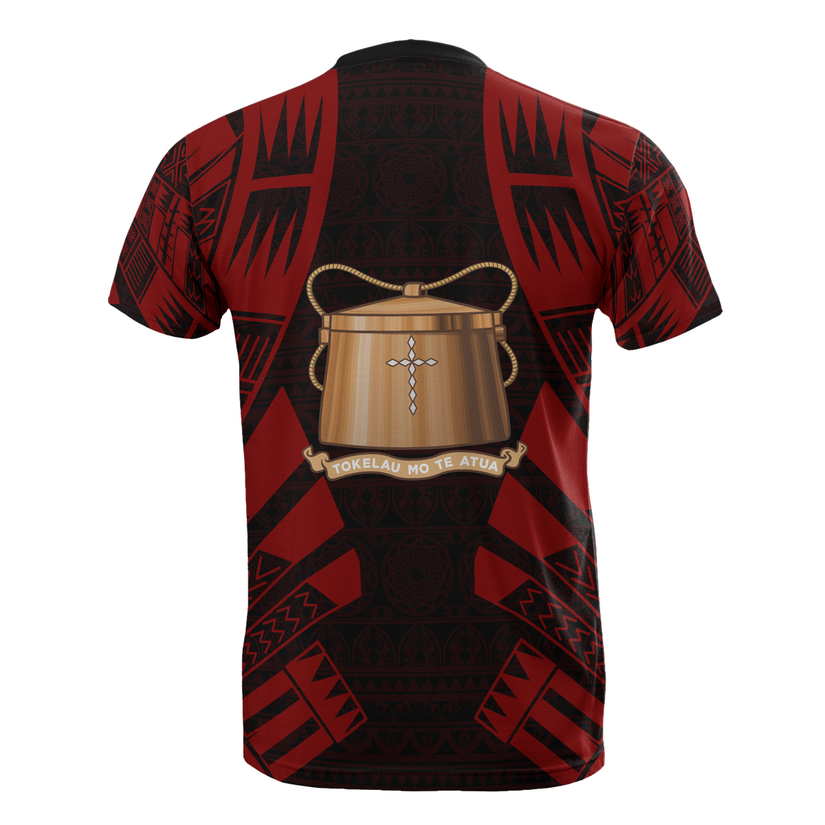 Tokelau T Shirt Tokelauan Coat of Arms Polynesian Tattoo Red Style - Polynesian Pride