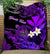 (Custom Personalised) Hawaii Turtle With Plumeria Leaf Purple Quilt - LT12 Quilt Black - Polynesian Pride