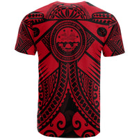 FSM T Shirt Red Seal with Polynesian Tattoo - Polynesian Pride