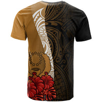 Kosrae Micronesia T Shirt Coat Of Arms With Hibiscus Gold - Polynesian Pride