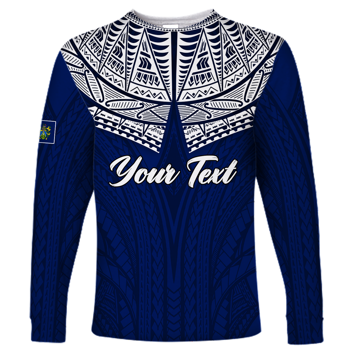 (Custom Personalised) Pitcairn Islands Pride Long Sleeve - LT12 Unisex Blue - Polynesian Pride