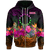 Cook Islands Polynesian Zip up Hoodie Summer Hibiscus Unisex Reggae - Polynesian Pride