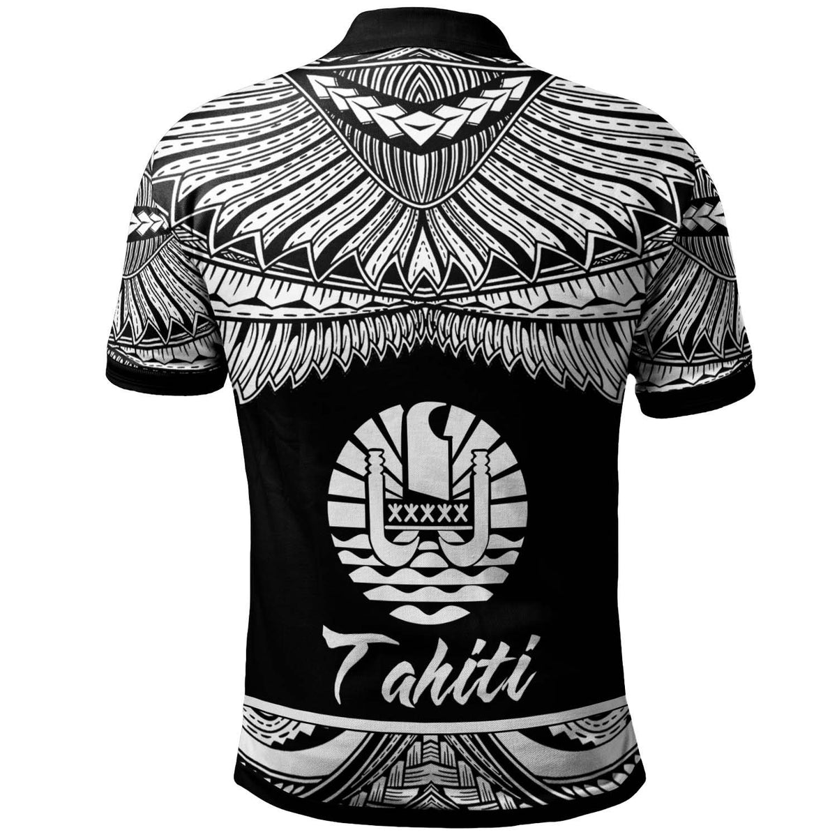 Tahiti Custom Polo Shirt Polynesian Tattoo White Version - Polynesian Pride