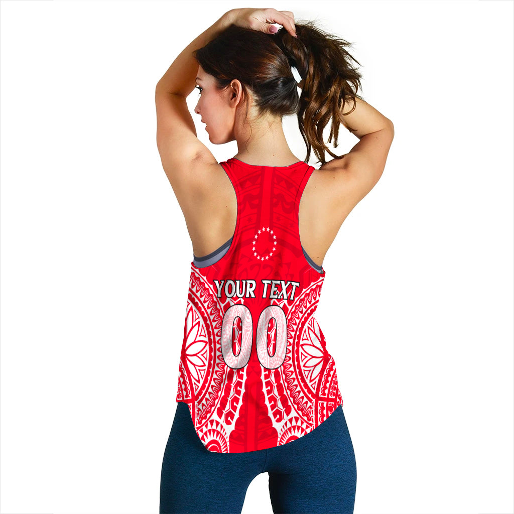 (Custom Personalised) Cook Islands Atiu Women Tank Top - Tribal Pattern - LT12 - Polynesian Pride
