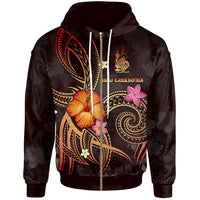 New Caledonia Polynesian Zip up Hoodie Legend of New Caledonia (Red) Unisex Red - Polynesian Pride