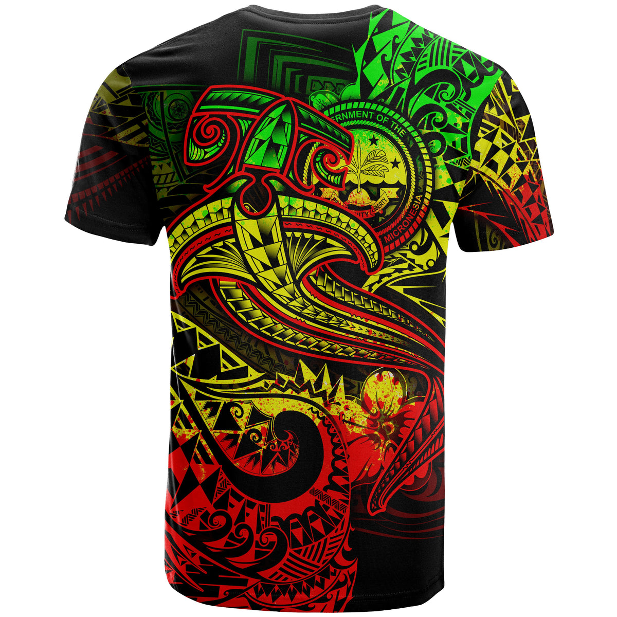 FSM T Shirt Reggae Shark Polynesian Tattoo - Polynesian Pride