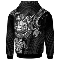 New Caledonia Custom Zip up Hoodie White Turtle - Polynesian Pride