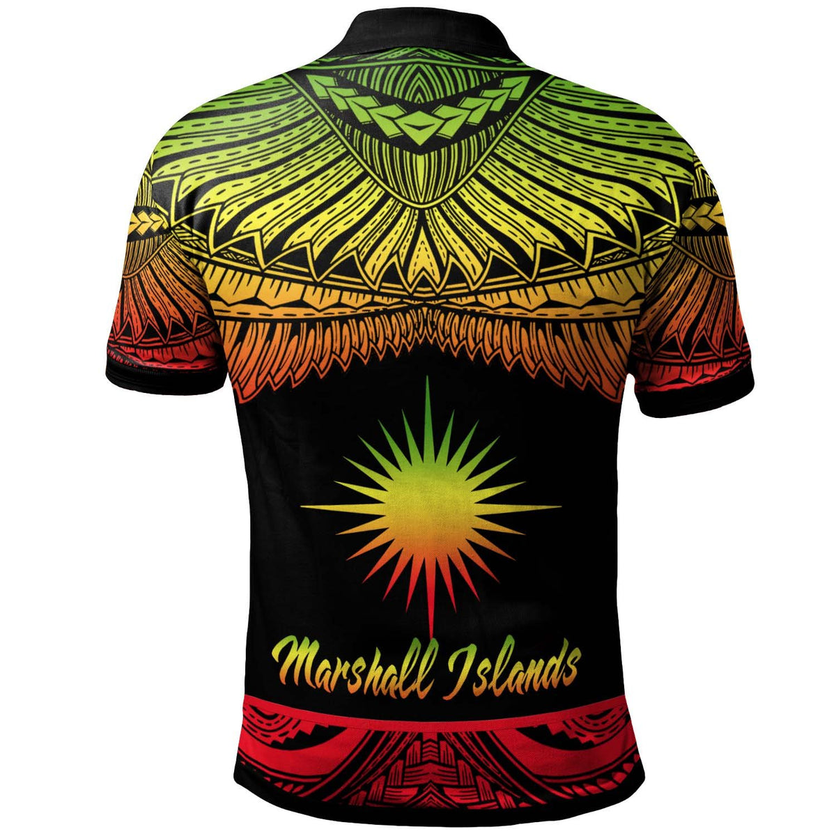 Marshall Islands Polo Shirt Polynesian Tattoo Reggae Version - Polynesian Pride