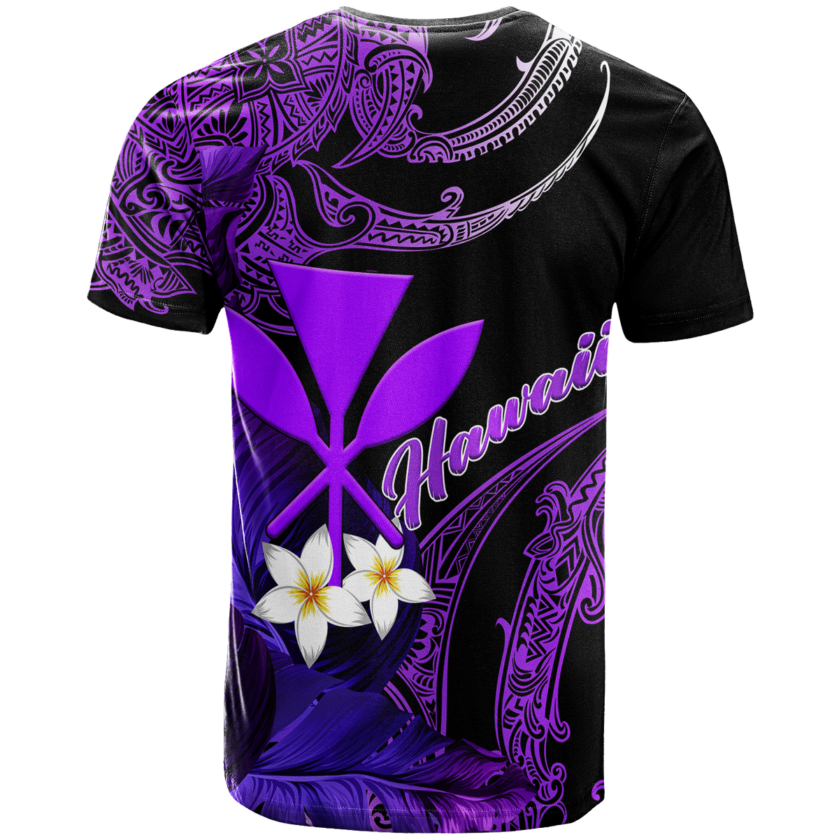 Custom Hawaii Turtle With Plumeria Leaf Purple T Shirt LT12 - Polynesian Pride