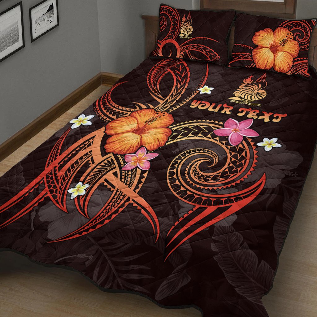 New Caledonia Polynesian Personalised Quilt Bed Set - Legend of New Caledonia (Red) - Polynesian Pride