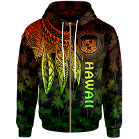 Polynesian Hawaii Zip up Hoodie Polynesian Wings (Reggae) Unisex Reggae - Polynesian Pride