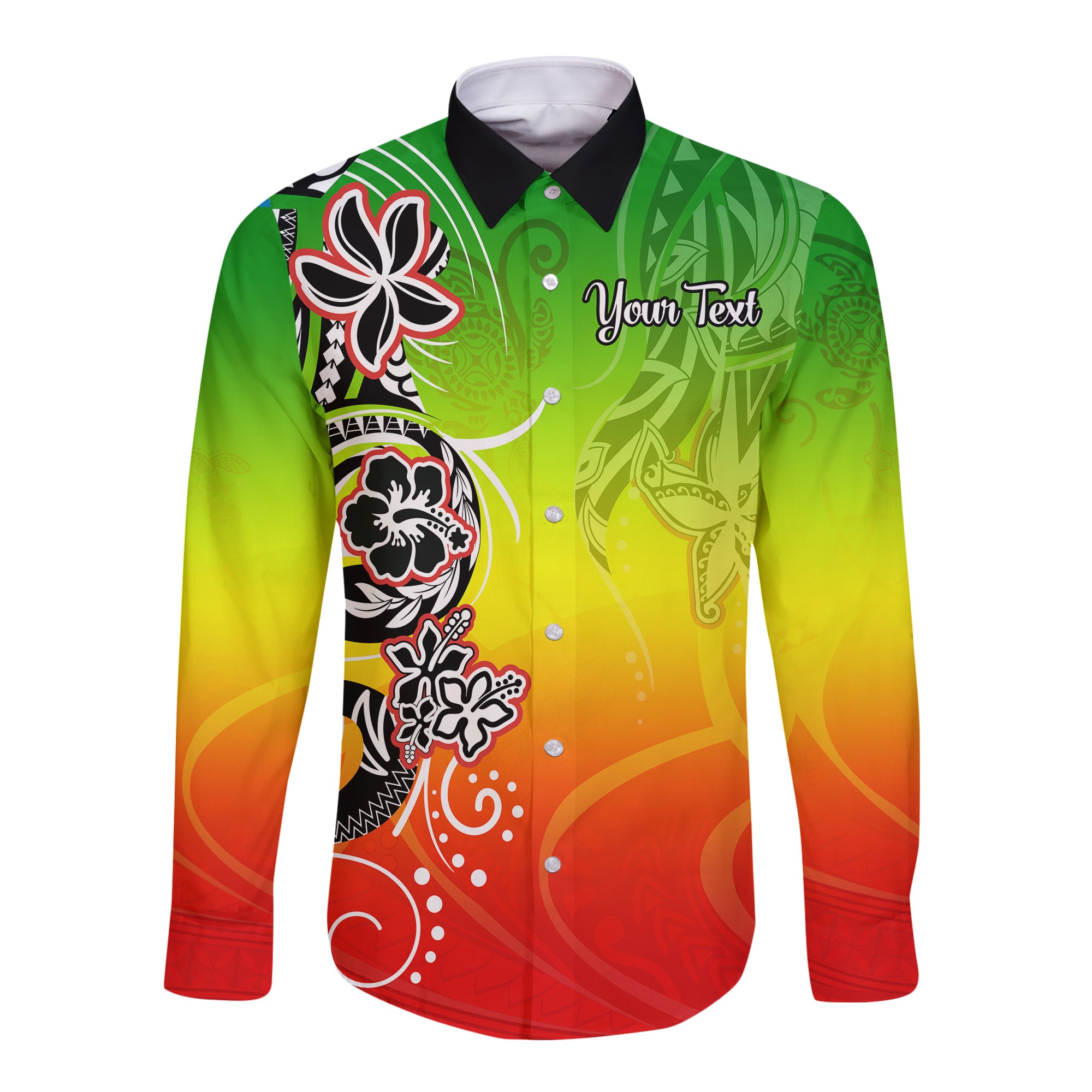 (Custom Personalised) Polynesian Hawaii Long Sleeve Button Shirt Be Loved Rasta Colors LT13 Unisex Rasta - Polynesian Pride