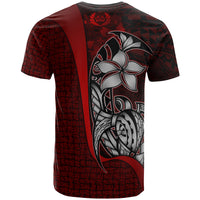 Tonga Polynesian Custom T Shirt Red Turtle with Hook - Polynesian Pride
