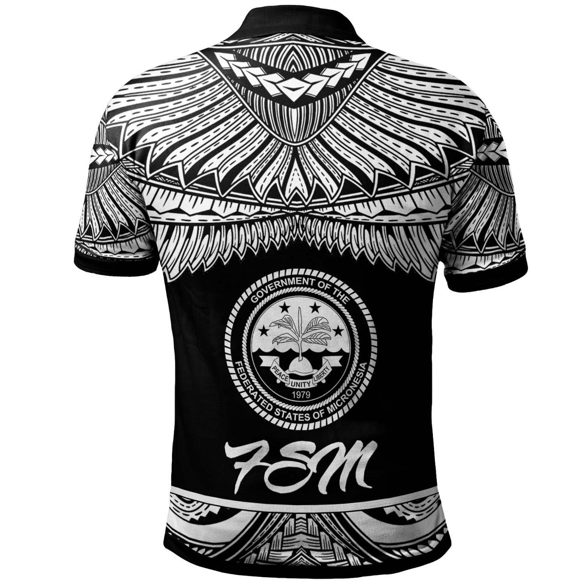 Federated States of Micronesia Polo Shirt Polynesian Tattoo White Version - Polynesian Pride