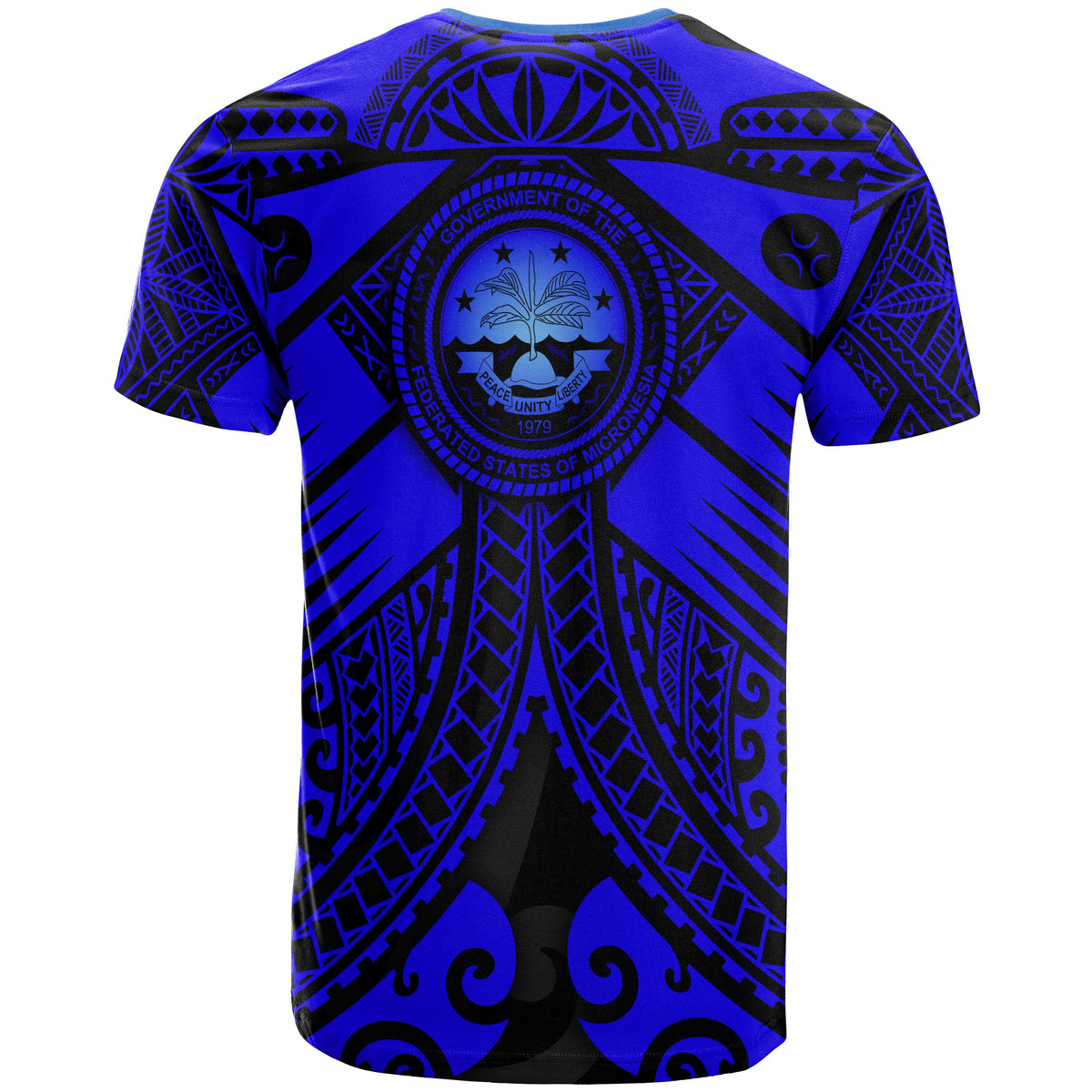 FSM T Shirt Blue Seal with Polynesian Tattoo - Polynesian Pride