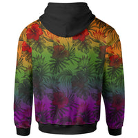 Polynesian Hoodie Green Hibiscus Patterns - Polynesian Pride