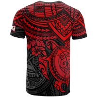 American Samoa T Shirt American Samoan Flag Seal Polynesian Red Turtle Hibiscus - Polynesian Pride