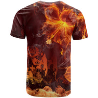 Tonga Polynesian T Shirt Fire Hibiscus - Polynesian Pride