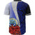 Federated States Of Micronesia Polynesian Baseball Shirt - Coat Of Arm With Hibiscus Blue - Polynesian Pride