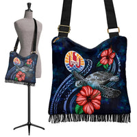 Tahiti Polynesian Boho Handbag - Blue Turtle Hibiscus - Polynesian Pride