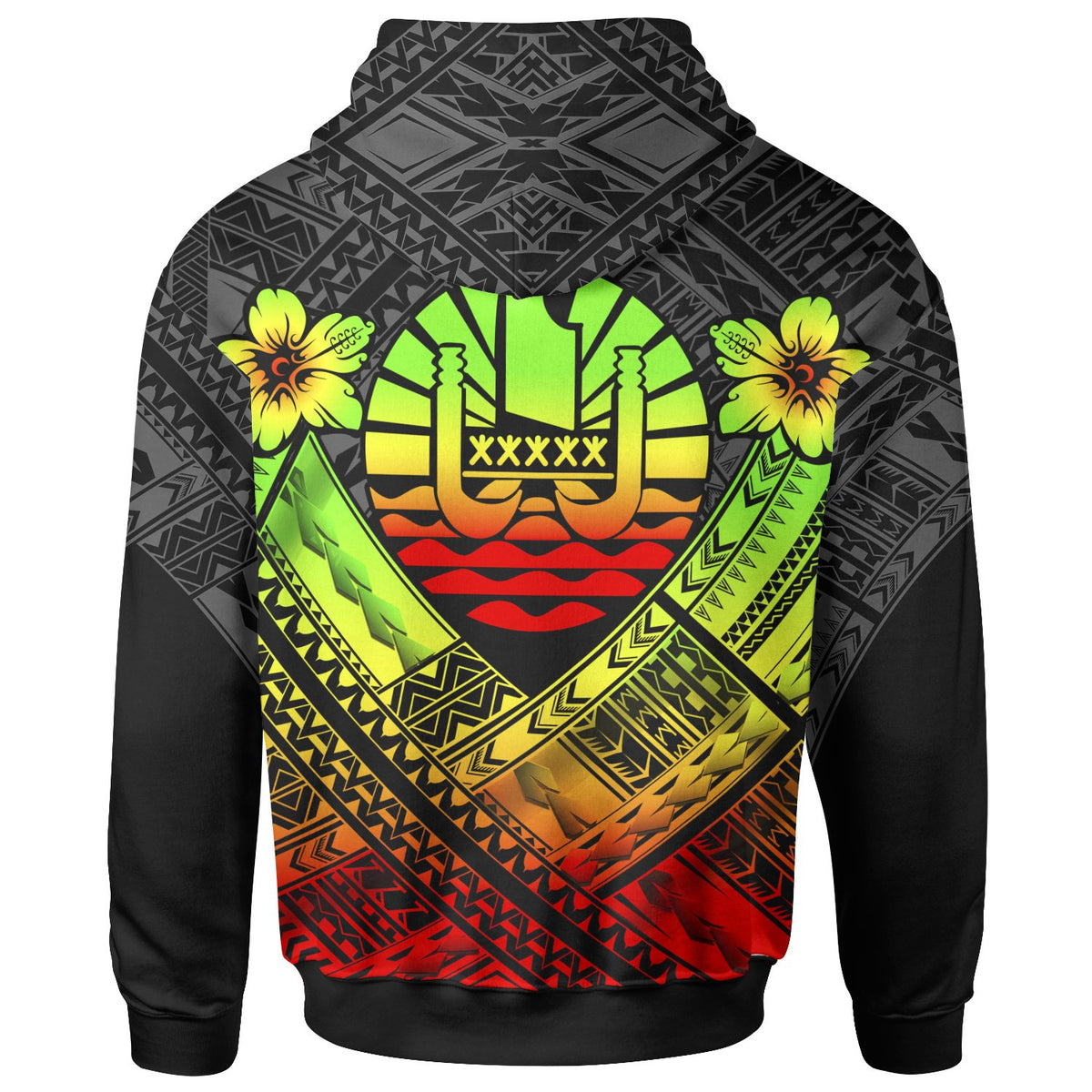 Tahiti Polynesian Zip up Hoodie Tahiti Reggae Seal Camisole Hibiscus Style - Polynesian Pride