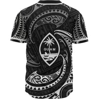 Guam Polynesian Baseball Shirt - White Tribal Wave - Polynesian Pride